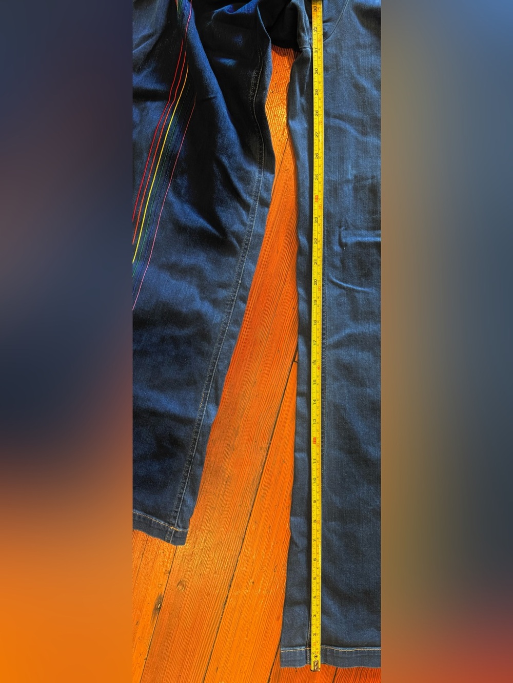 Vintage Wide-Leg Overalls with Rainbow Stripes — women’s small - Picture 8 of 8